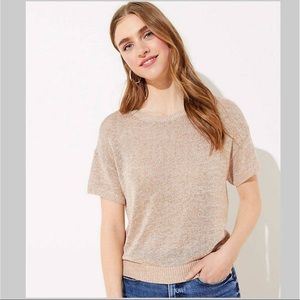 LOFT Gold Short Sleeve Sweater Tee